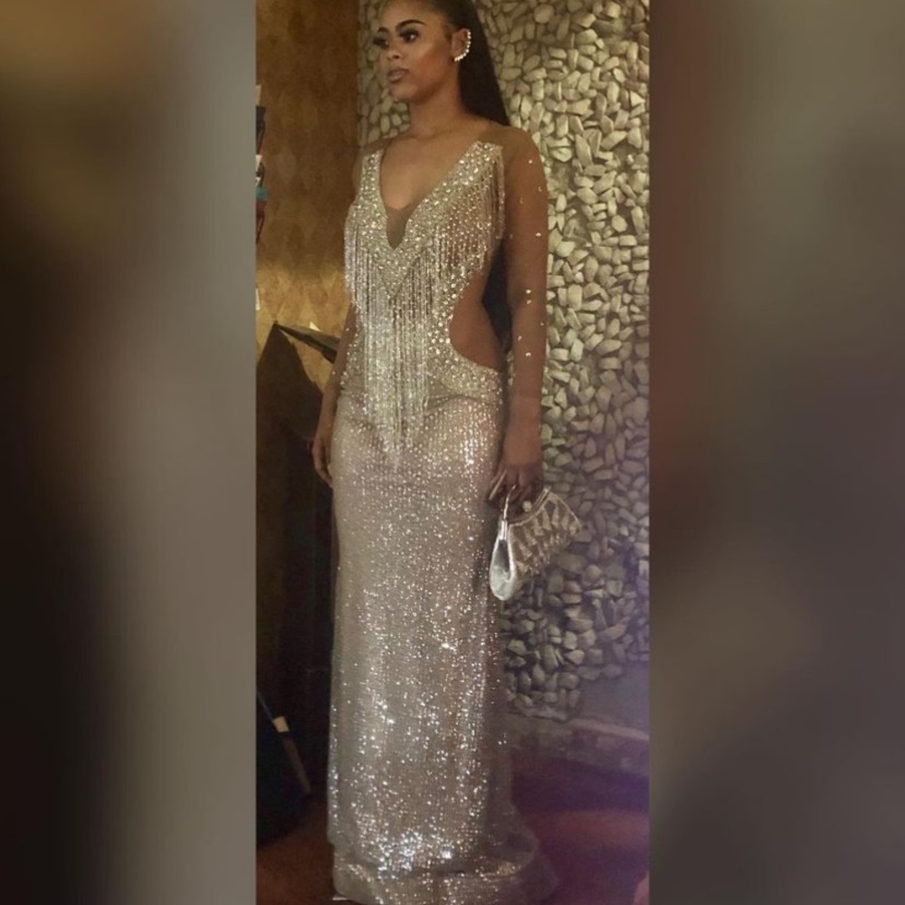 Prom dress MADE from a designer. Around size 4/6